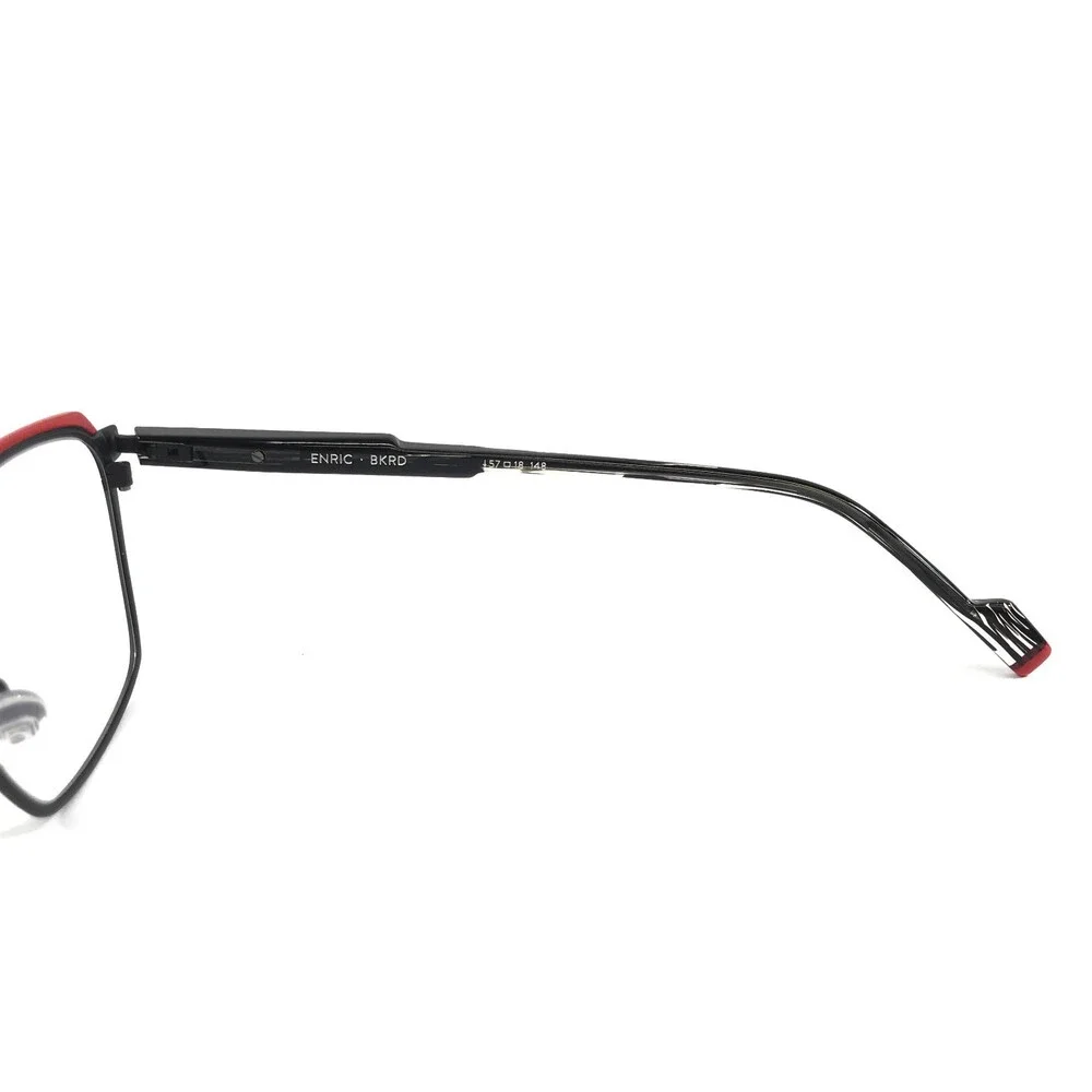 Etnia Barcelona Eyeglasses Frames ENRIC BKRD Black Red Square Full Rim 57-18-148
